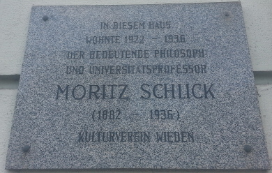 Gedenktafel Moritz Schlick, 1040 Prinz-Eugen-Straße 68.jpg