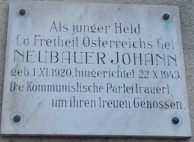 Gedenktafel Johann Neubauer, George-Washington-Hof, 1100 Unter-Meidlinger Straße 1.jpg