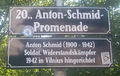 Erläuterungstafel Anton Schmid, 1200, Friedensbrücke
