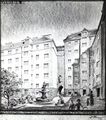 Wohnhausanlage Friesenplatz - Projektzeichnung der Architekten Böck, Theuer und Zotter
