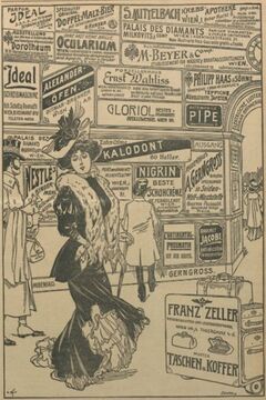 Collage von Werbeinseraten in der <!--LINK'" 0:0-->, 1908