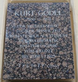 Gedenktafel Kurt Gödel - Wohnort 1927-1928, 1090 Währingerstraße 33.jpg