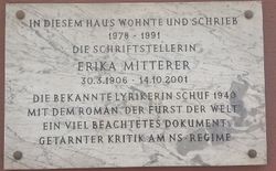 Gedenktafel Erika Mitterer, 1040 Rainergasse 3.jpg