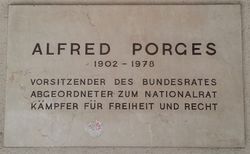 Gedenktafel Alfred Porges, 1060 Gumpendorfer 62.jpg