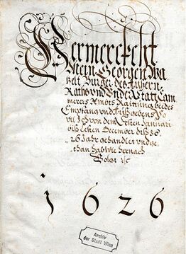 Erste Seite der Unterkammeramtsrechnung von 1626