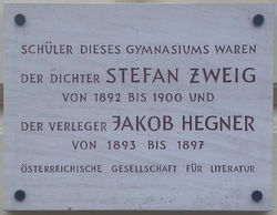 Gedenktafel Stefan Zweig und Jakob Hegener, 1090 Wasagasse 10.jpg