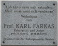 Gedenktafel Wohnhaus Karl Farkas 1070 Neustiftgasse 67