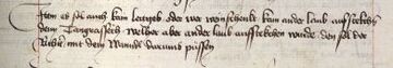 Ältester Nachweis für das Ausstecken von Tannenreisig beim Heurigen in einer Ordnung über den Weinausschank, 18. August 1459 (Ausschnitt)