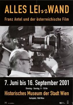 Plakat "Alles Leinwand. Franz Antel und der österreichische Film". Ausstellung im <!--LINK'" 0:0--> (2001)