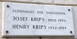 Gedenktafel Josef und Henry Krips, 1190 Saarplatz 4.jpg