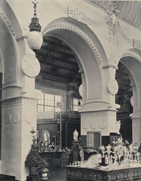 Von Plečnik gestalteter Raum auf der Kaiser-Jubiläumsausstellung in der Rotunde, 1898