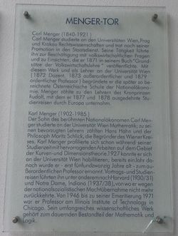 Tor der Erinnerung Carl und Karl Menger, 1090 Alser Straße 4.jpg