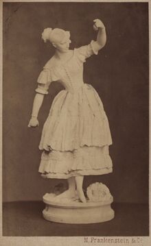 Porzellanfigur, Fanny Elßler als  Florinda eine "Cachucha" im Ballett "Le diable boiteux" von Jean Coralli tanzend