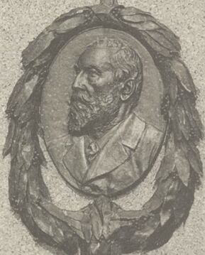 Portraitmedaillon von <!--LINK'" 0:1--> für dessen Grabdenkmal, geschaffen von Kaspar Zumbusch, Aufnahme um 1910