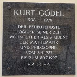 Gedenktafel Kurt Gödel - Wohnort 1927, 1090 Frankgasse 10.jpg