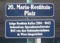 Erläuterungstafel Maria Restituta, U-Bahnstation