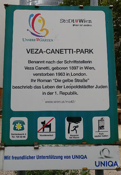 Parkbenennungstafel 1020 Veza Canetti Park.jpg