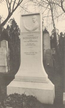 Grabdenkmal für Marie Boßhardt auf dem <!--LINK'" 0:0-->, ausgeführt von <!--LINK'" 0:1-->, aufgenommen um 1910