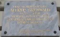 Gedenktafel Alfred Grünwald 1090 Kolingasse 4.jpg