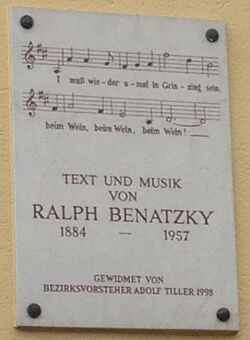 Gedenktafel Ralph Benatzky, 1190 Himmelstraße 7.jpg