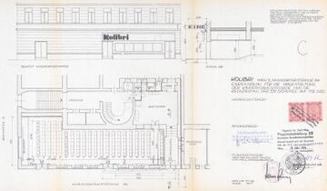 Einreichplan für die Umgestaltung des Kolibri Kinos (1974)