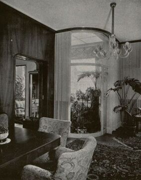 Wohnraum in der Mansardenwohnung des umgebauten Palais Czernin, 1936