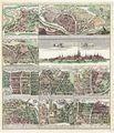 Stadtansicht von Wien mit neun Vogelschauen der Vorstädte (nach 1734)