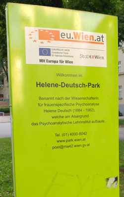 Parkbenennungstafel Helene-Deutsch-Park - Eingang Sobieskigasse.jpg