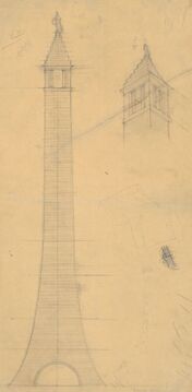 Kirchturm nach dem Entwurf des Konkurrenzprojektes von <!--LINK'" 0:0-->, 1898