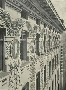 Fassadendetail mit Schmuckelementen von <!--LINK'" 0:1-->, um 1899