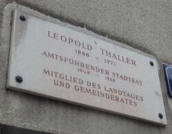 Gedenktafel Leopold Thaller, 1030 Baumgasse 57-61.JPG