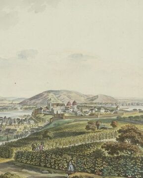 Blick auf Stift und Stadt Klosterneuburg, gestochen von <!--LINK'" 0:0-->, vor 1797