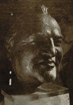 Egon Friedell in einer Bronzebüste von Mario Petrucci, 1932