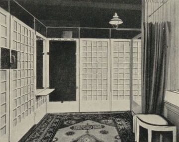 Von Adolf Loos gestalteter Anprobierraum des Herrenschneiders Goldman, Lokal I.