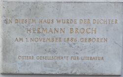 Gedenktafel Hermann Broch, 1010 Franz-Josefs-Kai 37.JPG