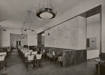 Franz-Josefs-Kai 29, Café Johann Strauss, gestaltet von Architekt Alois Ortner, 1936