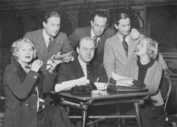 Otto Ludwig Preminger mit Liane Haid, Rosy Barsony, Oskar Karlweis, Paul Abraham und Tibor von Halmay (Wilhelm Willinger, 1934)