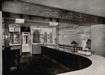 Margaretenstraße 124, Ladeneinrichtung der Fleischselcherei Zirl, gestaltet von Fritz Zeymer, 1932