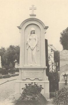 Grabdenkmal für Joseph Theobald auf dem <!--LINK'" 0:0-->, gestaltet von Edmund Hofmann von Aspernburg, aufgenommen um 1910