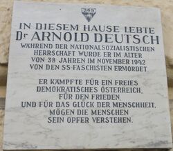 Gedenktafel Arnold Deutsch, 1020 Schiffamtsgasse 18-20.JPG