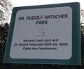 Parkbenennungstafel 1230 Rudolf Hatschek Park