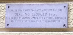 Gedenktafel Leopold Figl, 1030 Kundmanngasse 24.JPG
