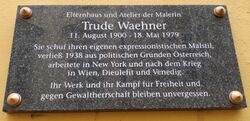 Gedenktafel Trude Waehner, 1080 Buchfeldgasse 6.jpg