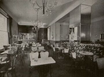 Mariahilfer Straße 99, Café im Palace-Hotel, gestaltet von Architekt <!--LINK'" 0:0-->, 1933