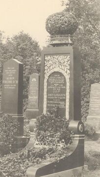 Grabdenkmal für Josef Marmorek auf dem <!--LINK'" 0:0-->, entworfen von dessen Sohn Oskar Marmorek, Aufnahme um 1910