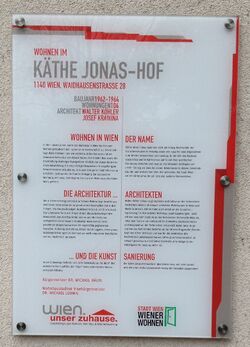 Gedenktafel Käthe Jonas, 1140 Pachmanngasse 25.JPG