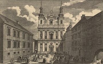 Der <!--LINK'" 0:0--> mit der <a class="mw-selflink selflink">Universitäts</a>- oder Jesuitenkirche vor dem Jahre 1754