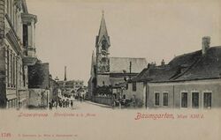 14., Linzer Straße - mit Baumgartner Kirche - Blick Richtung stadteinwärts.jpg