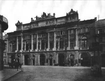Die Börse für landwirtschaftliche Produkte, Fassadenansicht Taborstraße (um 1900)