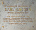 Gedenktafel Karl Gröger, 1190 Gymnasiumsstraße 83